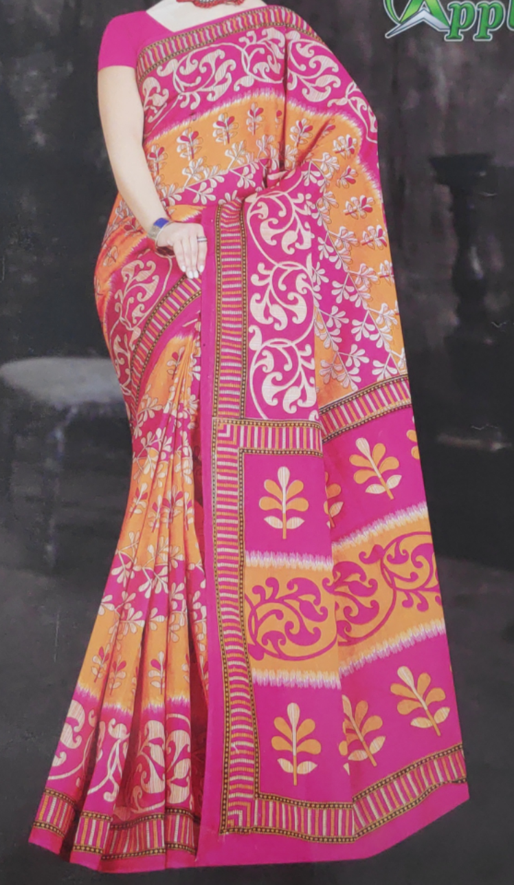 Cotton printed saree