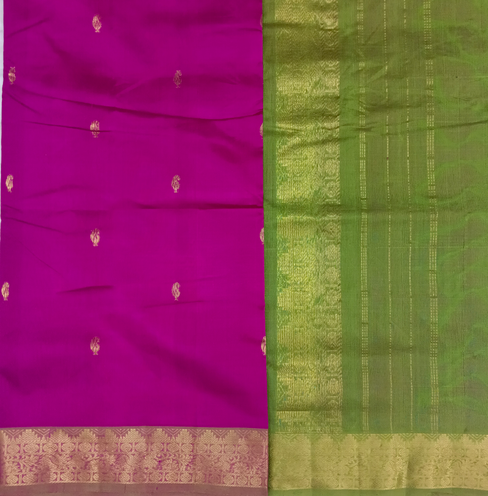 Pure silk cotton with butta -10 yards madisar