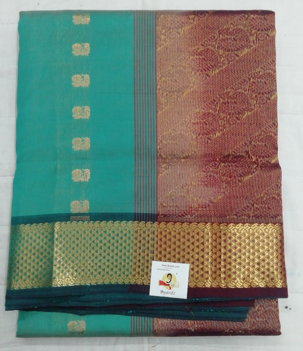 Pure silk cotton- Reverse Pallu- Semi Korvai