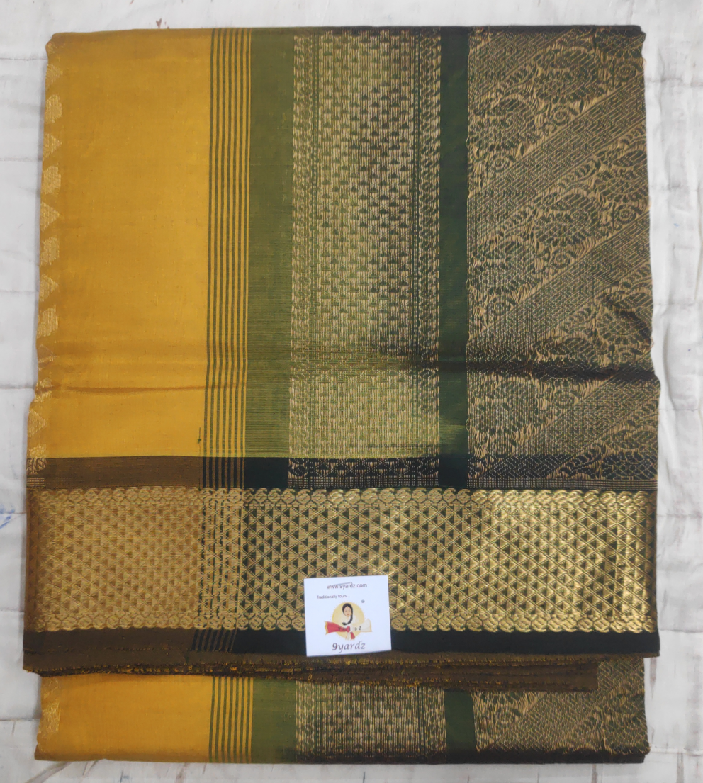 Pure silk cotton- Reverse Pallu- Semi Korvai