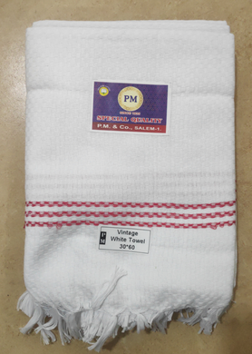 Vintage white 100% Cotton Towel 30