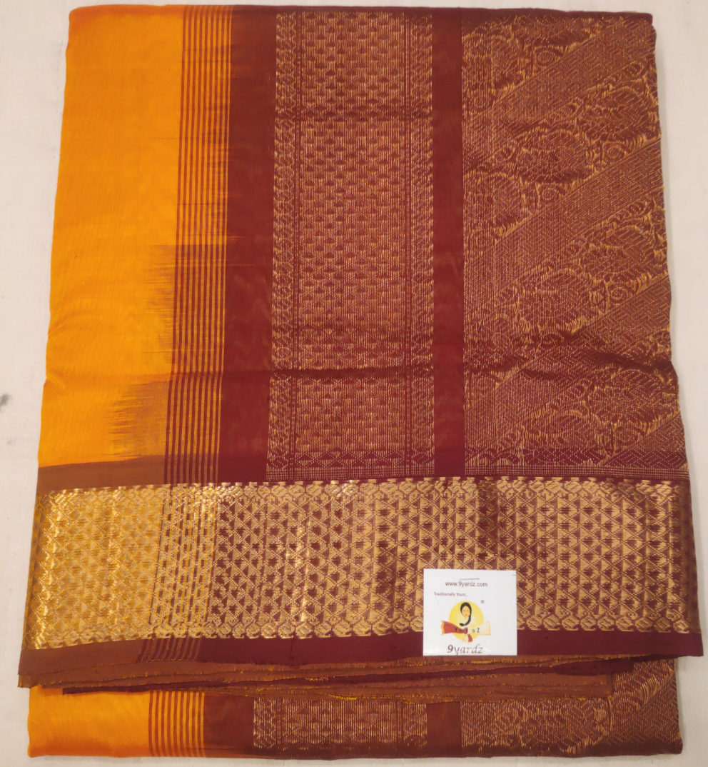 Pure silk cotton- Reverse Pallu- Semi Korvai