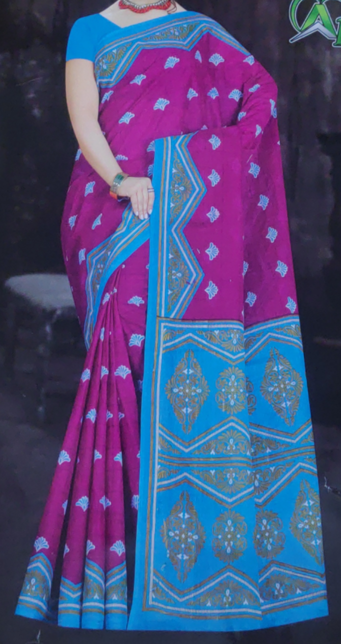 Cotton printed saree