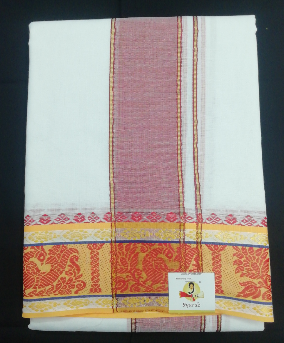 Cotton dhoti 9*5 thread jacquard border