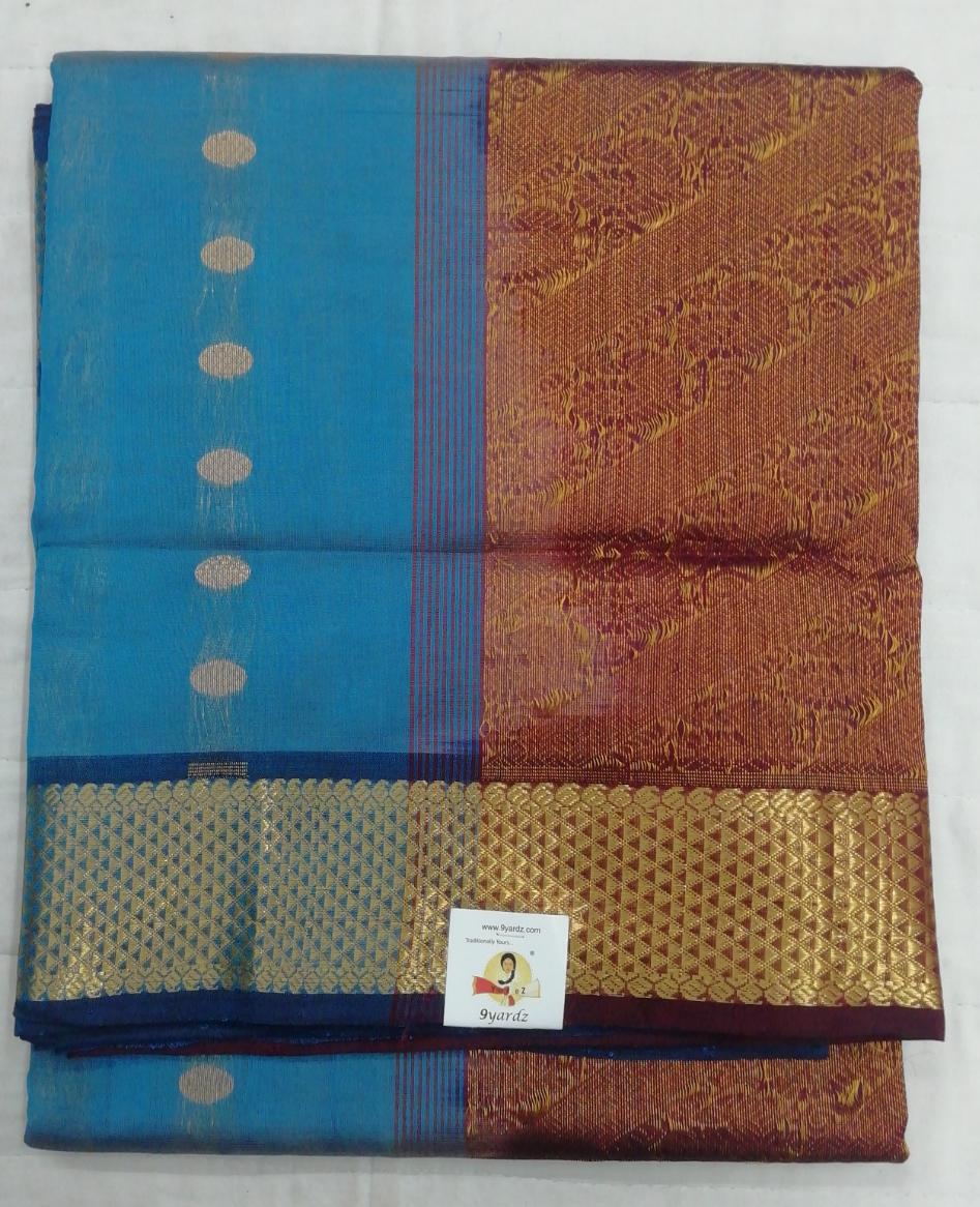 Pure silk cotton- Reverse Pallu- Semi Korvai