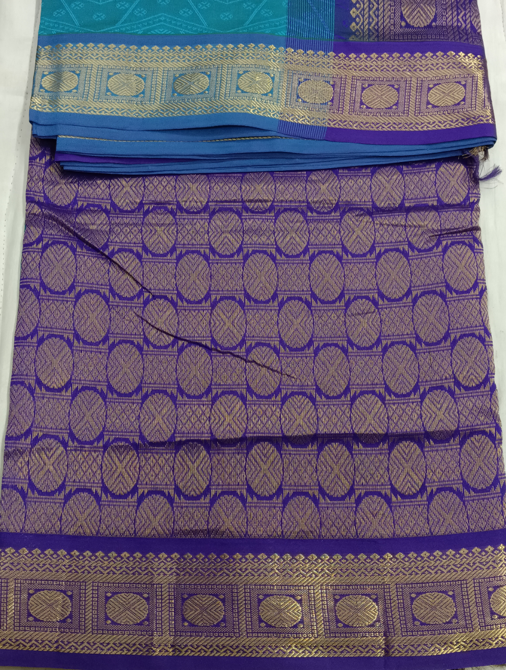 Semi Art Silk cotton Madisar Embossed