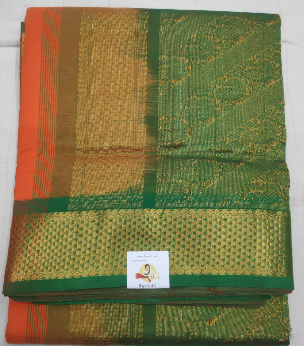 Pure silk cotton- Reverse Pallu- Semi Korvai