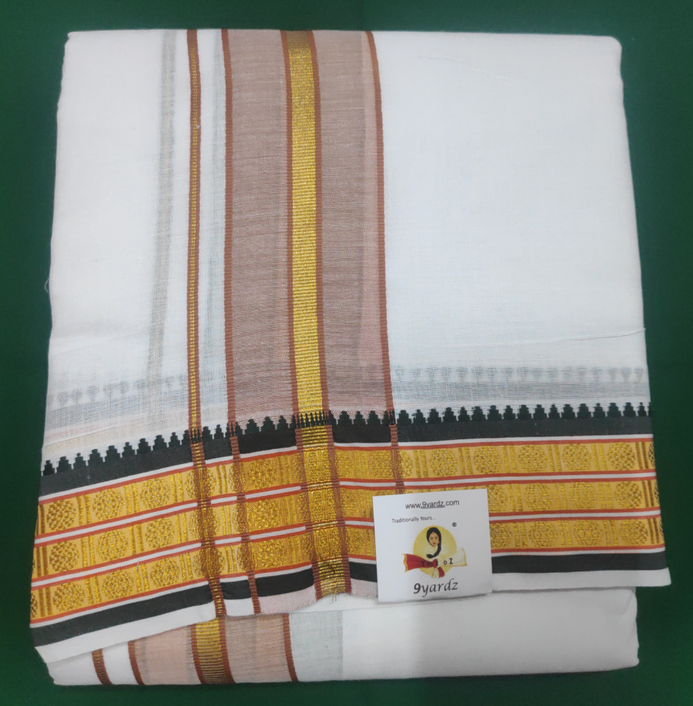 Cotton Dhothi Bleached 9*5