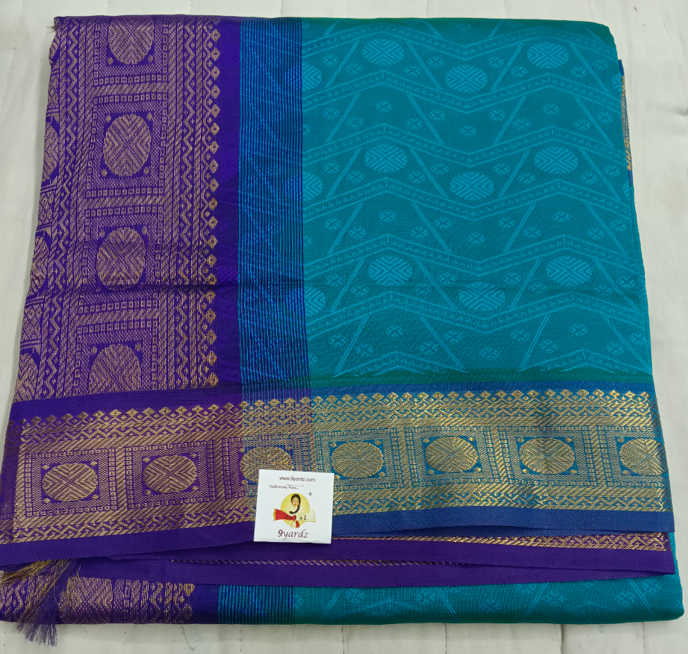 Semi Art Silk cotton Madisar Embossed