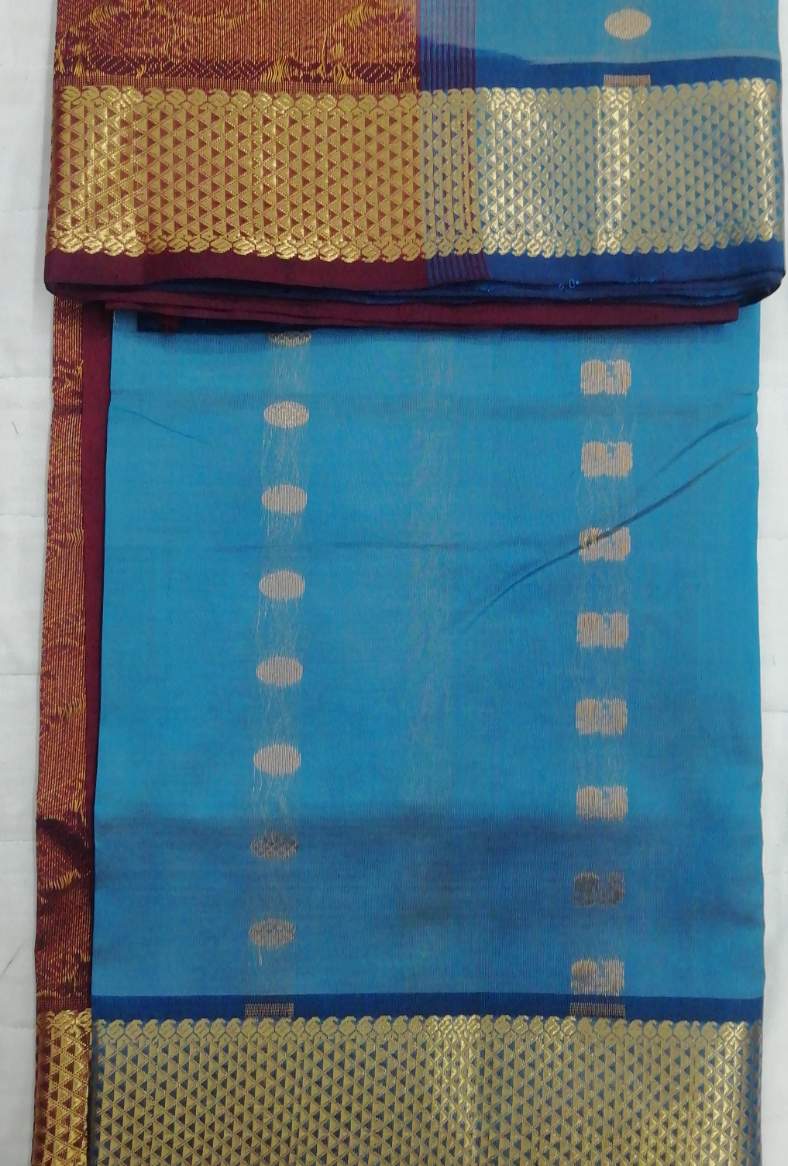 Pure silk cotton- Reverse Pallu- Semi Korvai