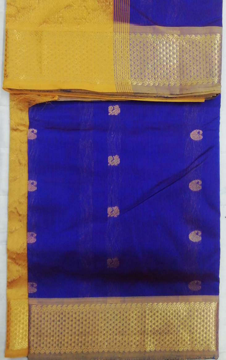 Pure silk cotton- Reverse Pallu- Semi Korvai
