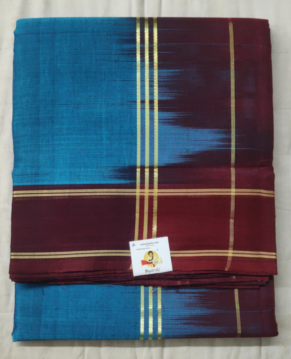 Devendra 10 yards contrast pallu and border