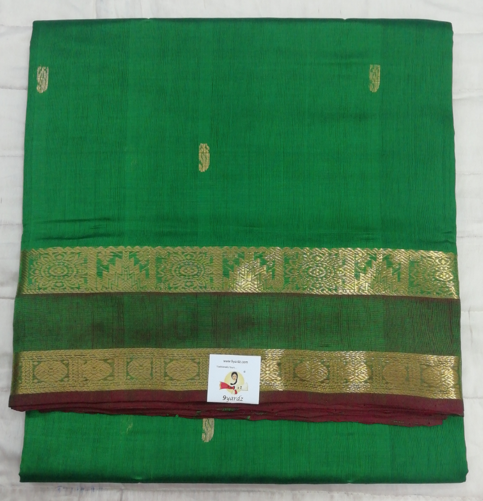 Pure silk cotton, rettai pet with butta-10 yards madisar