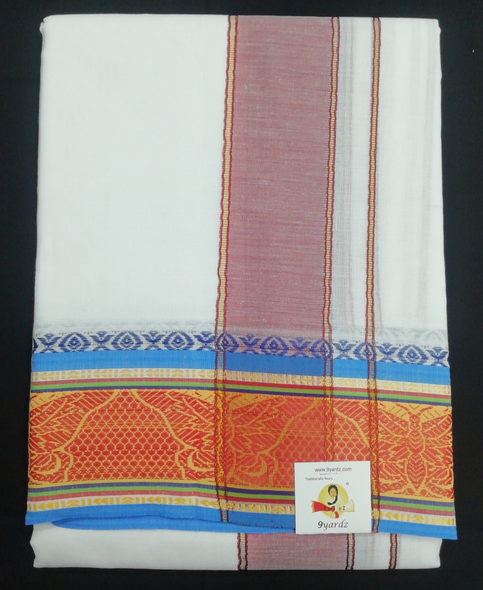 Cotton dhoti 9*5 thread jacquard border