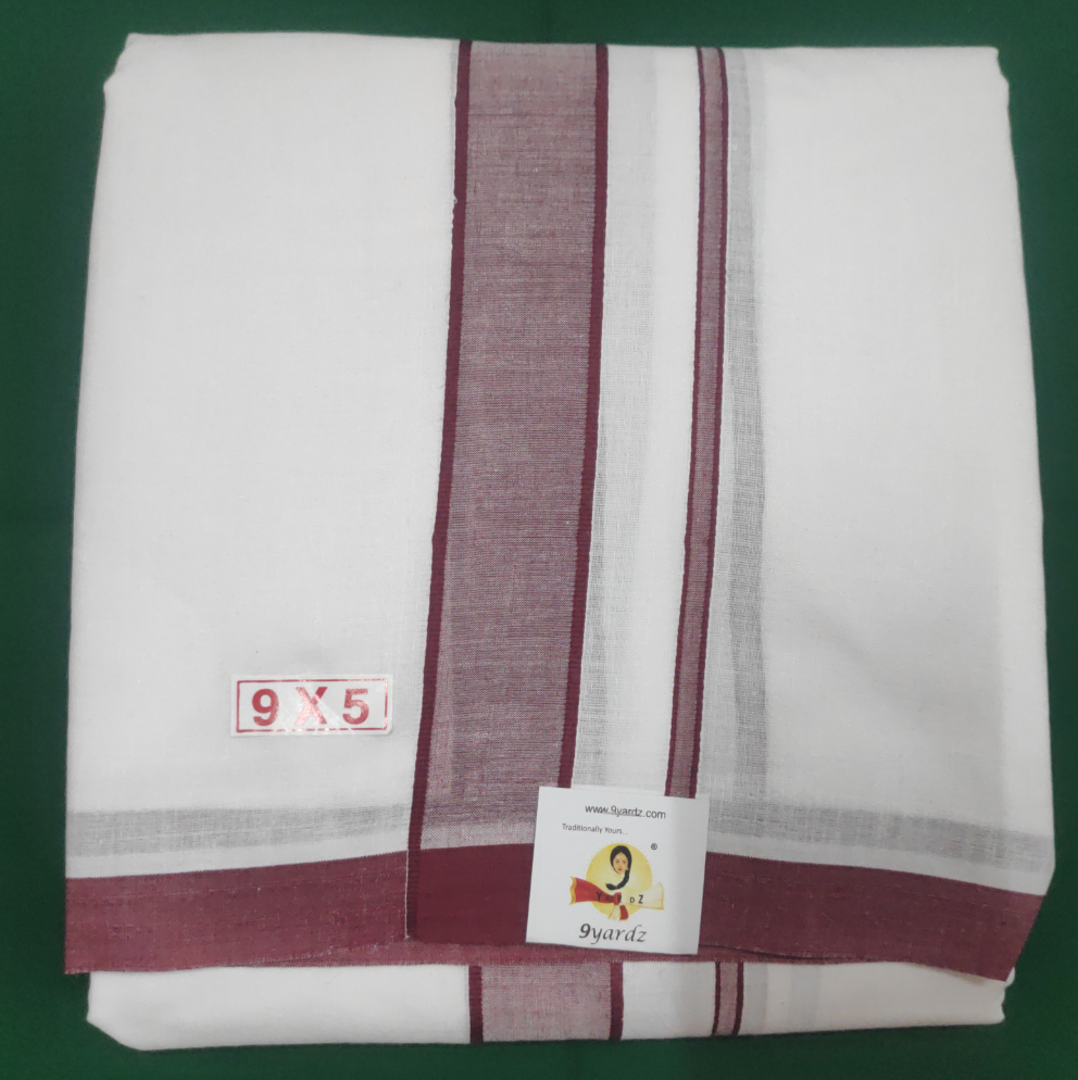 Cotton Dhothi Bleached 9*5