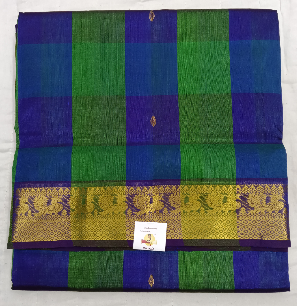 Pure silk cotton- pazhum pazhamum kuttam with butta, 10yards (madisar)