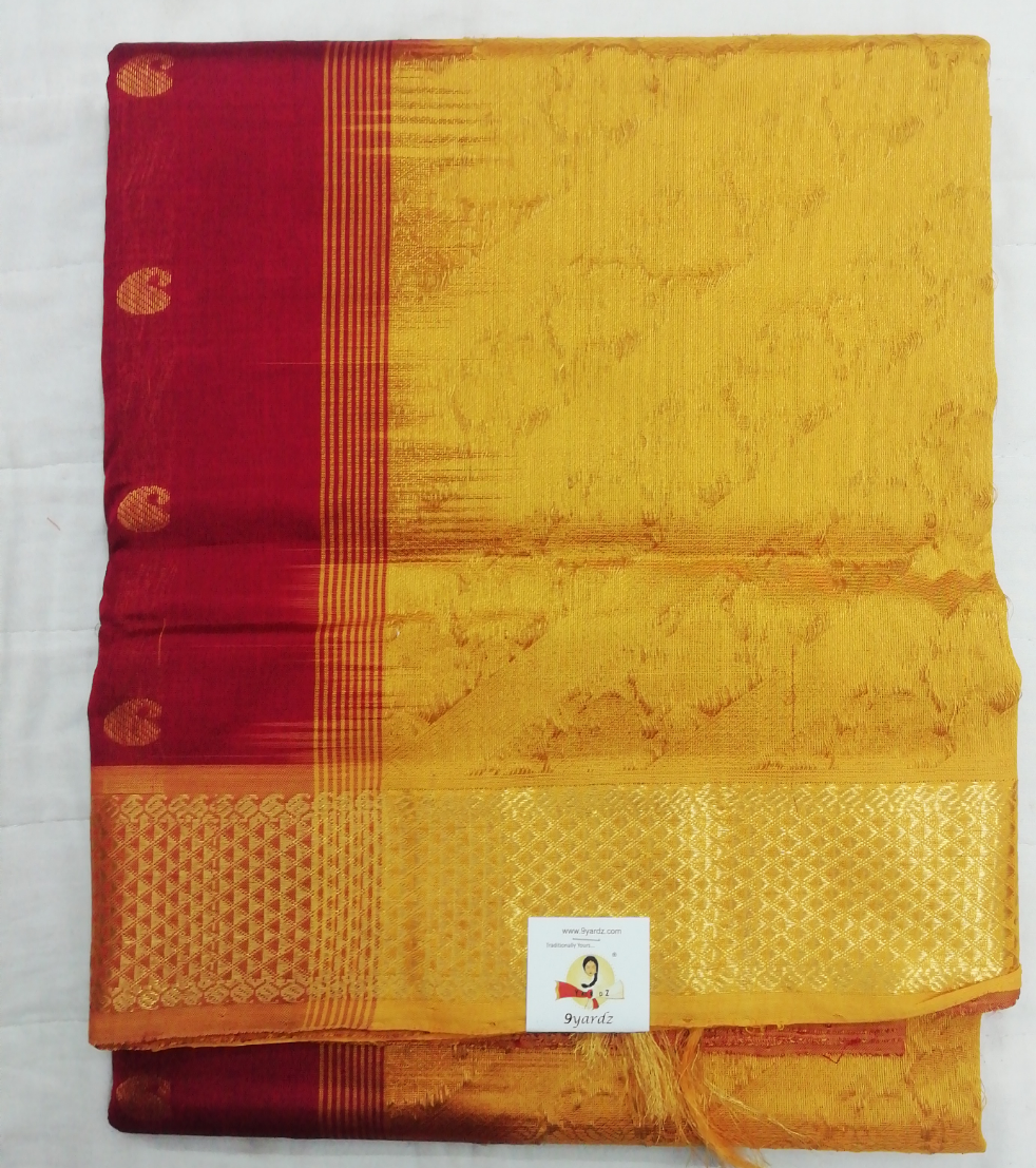 Pure silk cotton- Reverse Pallu- Semi Korvai