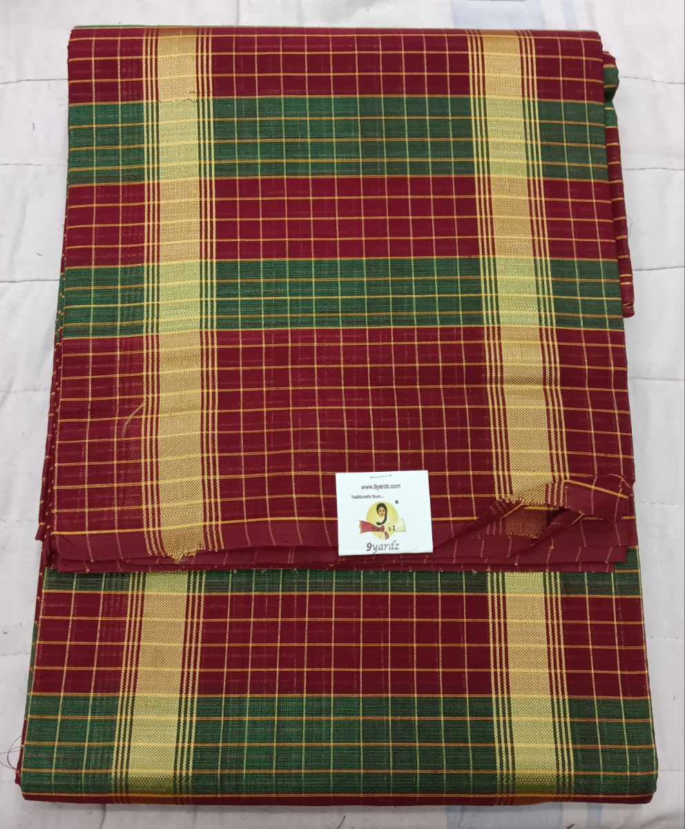 Devendra Small Zari checked  10.5 yards