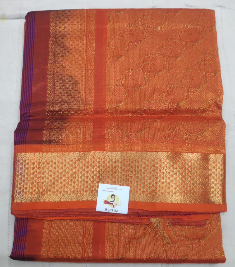 Pure silk cotton- Reverse Pallu- Semi Korvai