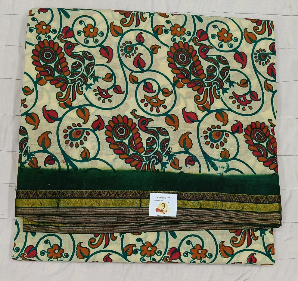 Kalamkari Printes Sungudi 10.5 yards