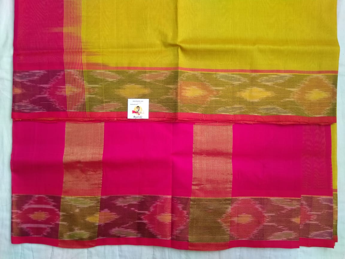 Pure silk cotton- Pochampalli border