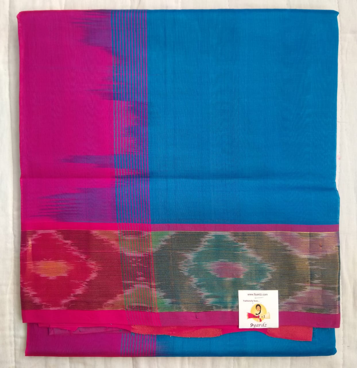Pure silk cotton- Pochampalli border