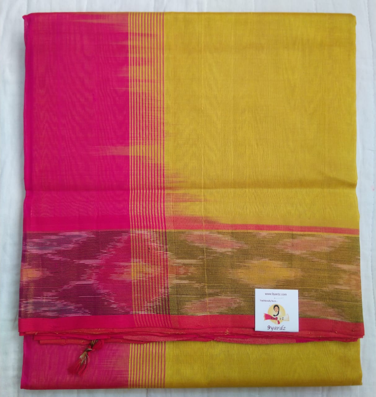 Pure silk cotton- Pochampalli border