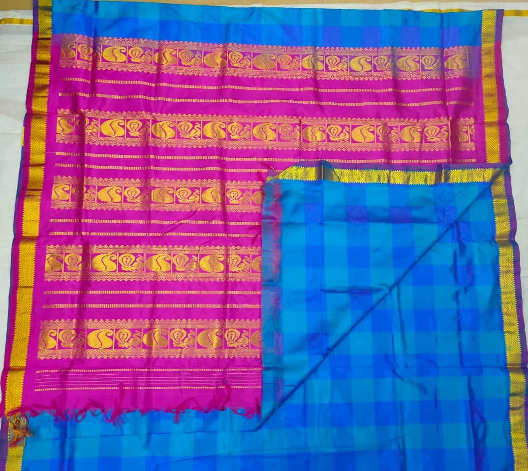 Pure silk 9.5 yards madisar checks