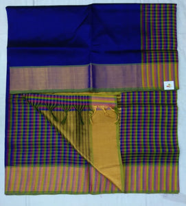 Pure silk cotton- checked pallu