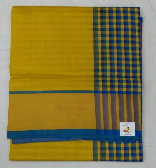 Pure silk cotton- checked pallu