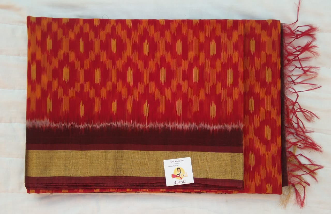 Kora silk cotton- Pochampalli/ikkat
