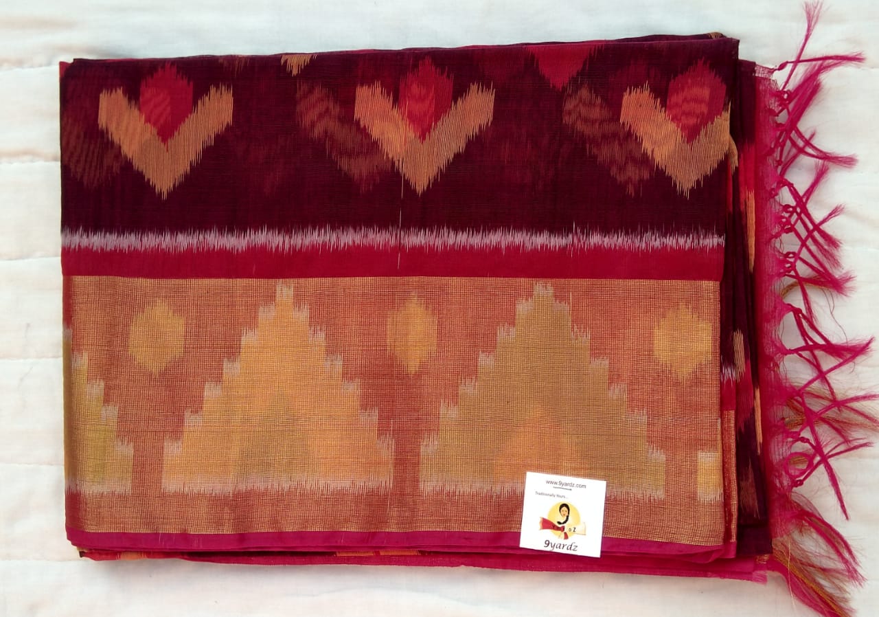 Kora silk cotton- Pochampalli/ikkat