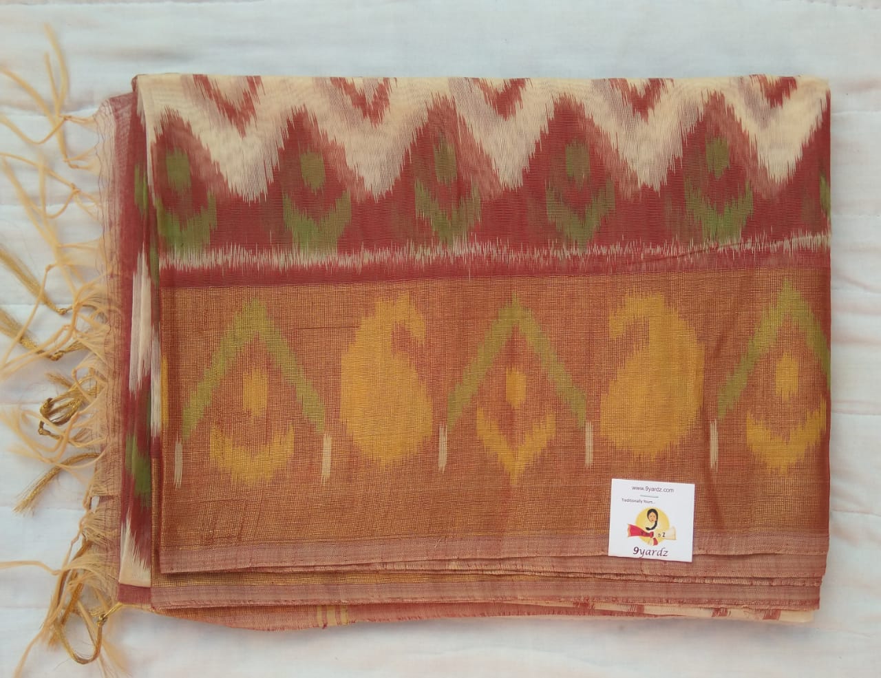 Kora silk cotton- Pochampalli/ikkat