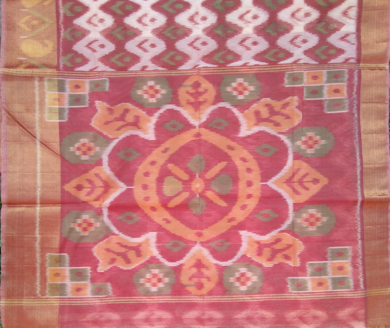 Kora silk cotton- Pochampalli/ikkat