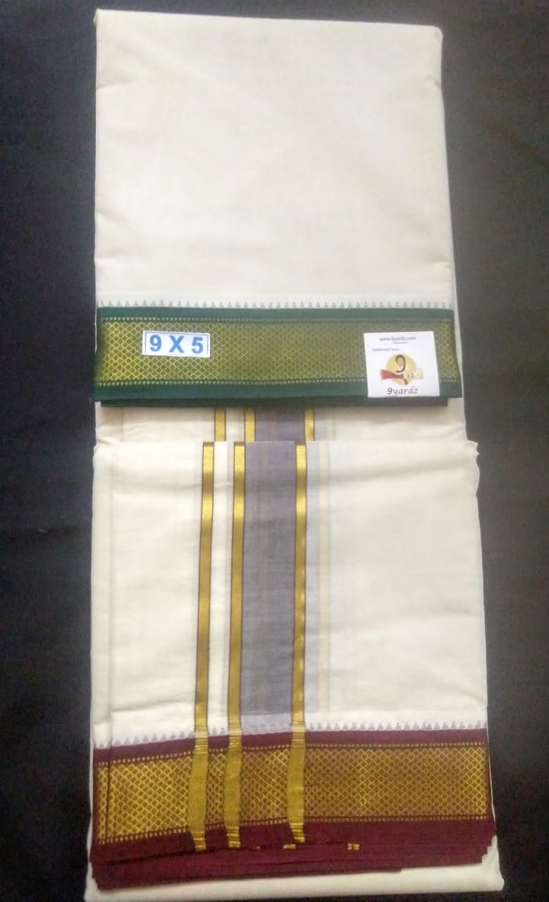 Pure cotton Muhurtham 9kann dhoti 9*5