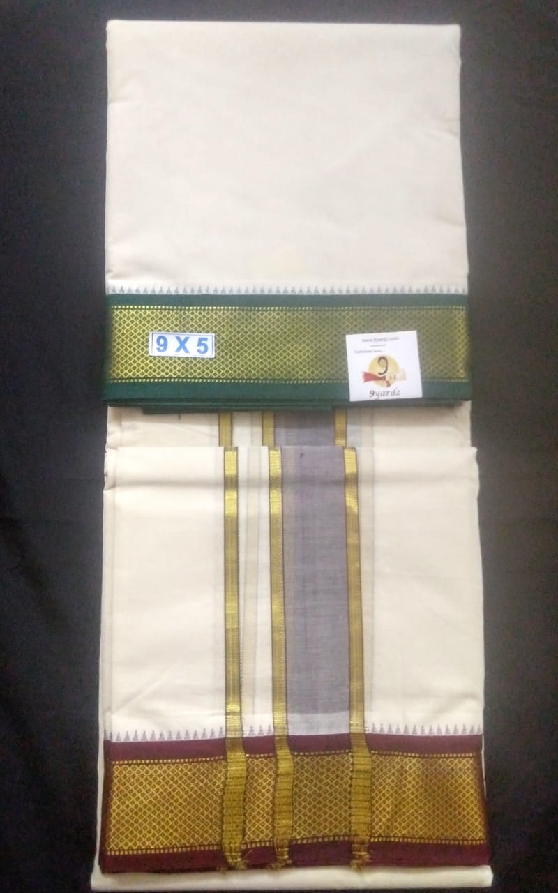 Pure cotton Muhurtham 11kann dhoti 9*5