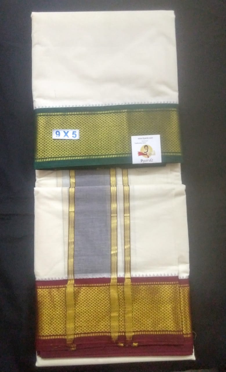 Pure cotton Muhurtham 16kann dhoti 9*5