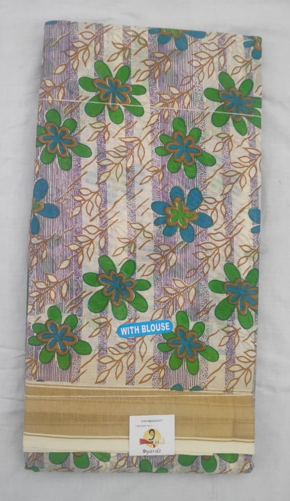 Cotton printed saree