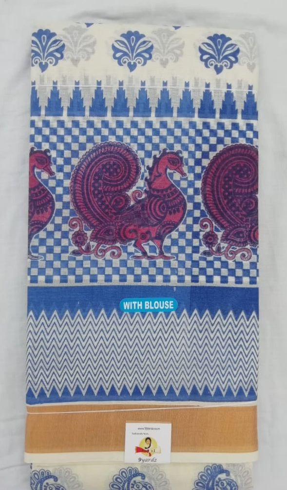 Cotton printed saree