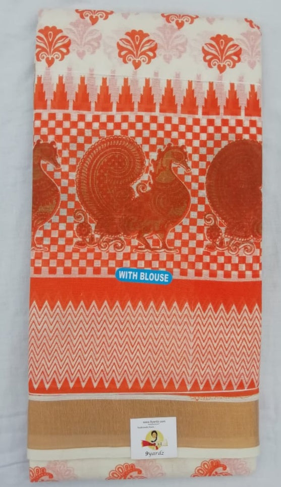 Cotton printed saree
