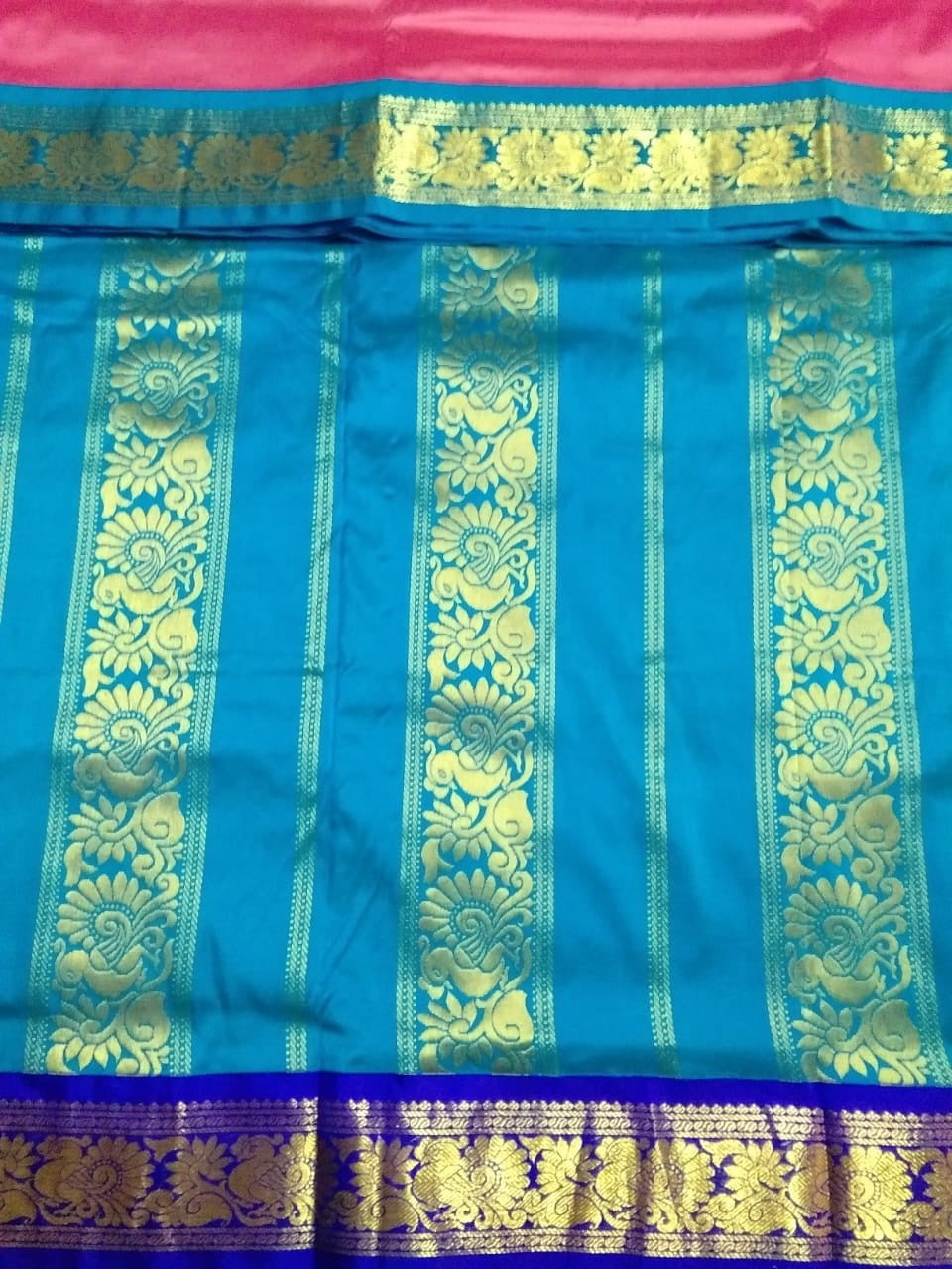 Pure silk 10 yards madisar Ganga Jamuna border