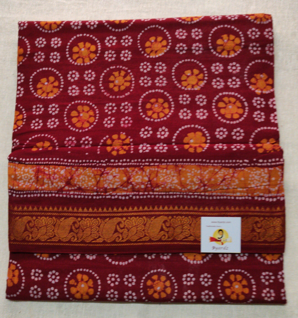 Sungudi bathik - double pallu 9.5 yards