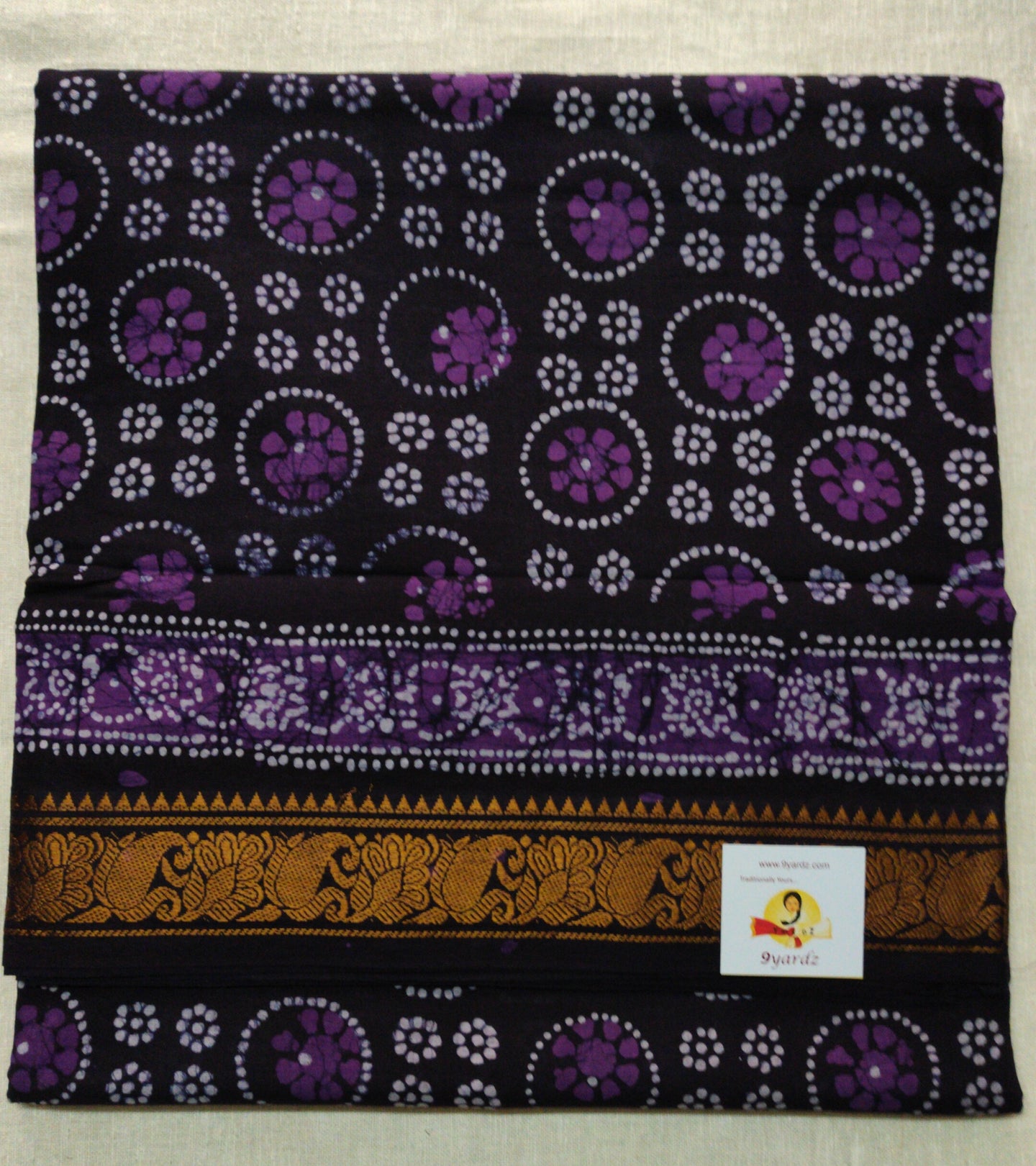 Sungudi bathik - double pallu 9.5 yards