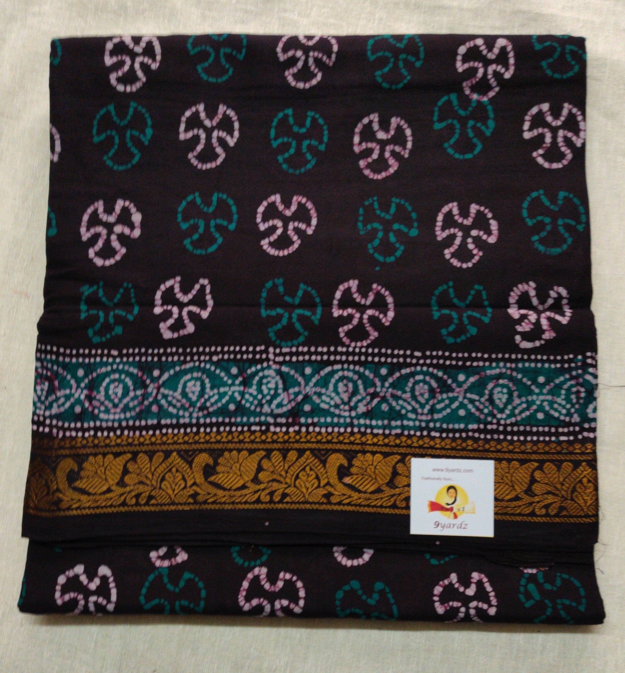 Sungudi bathik - double pallu 9.5 yards