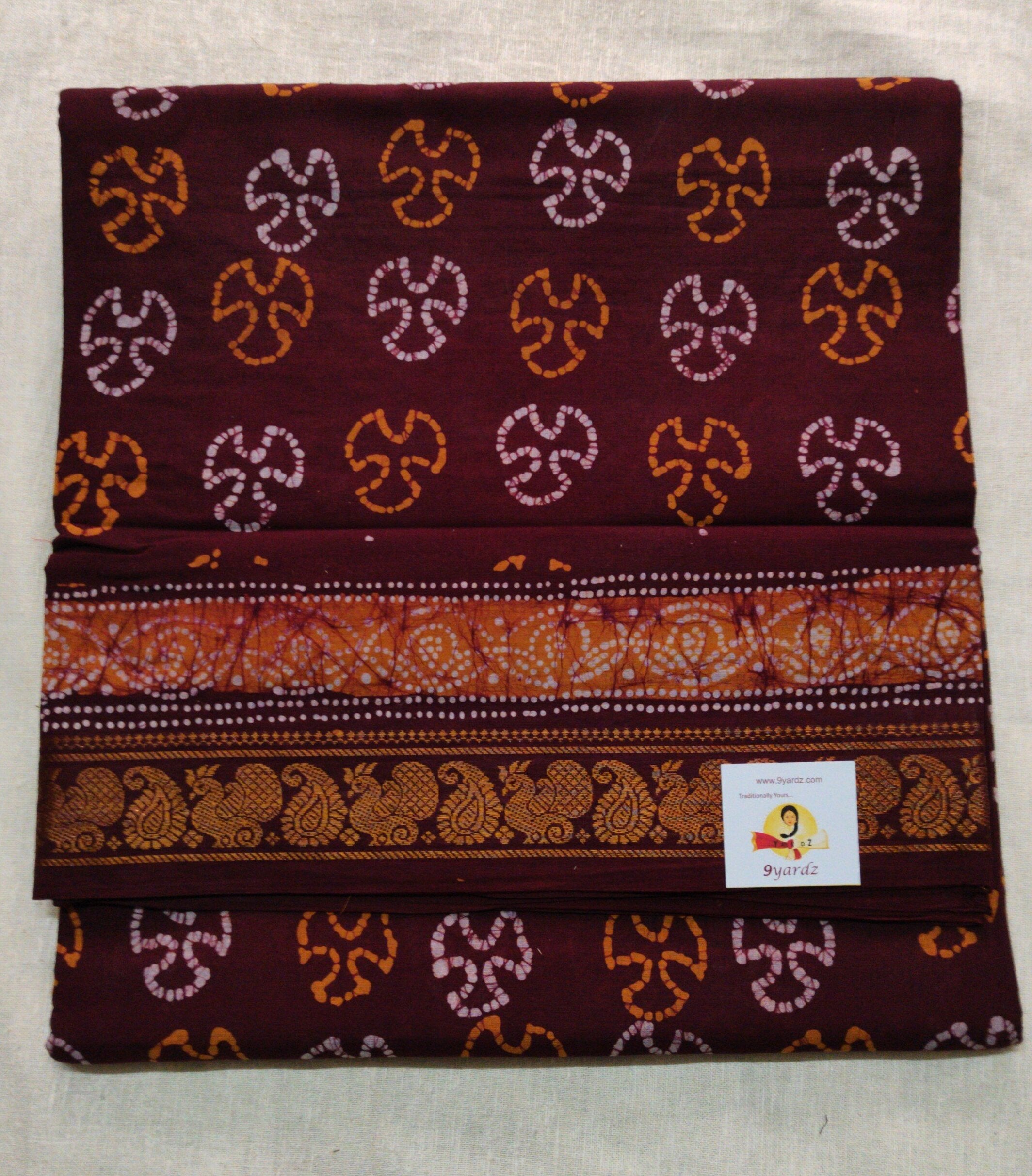 Sungudi bathik - double pallu 9.5 yards
