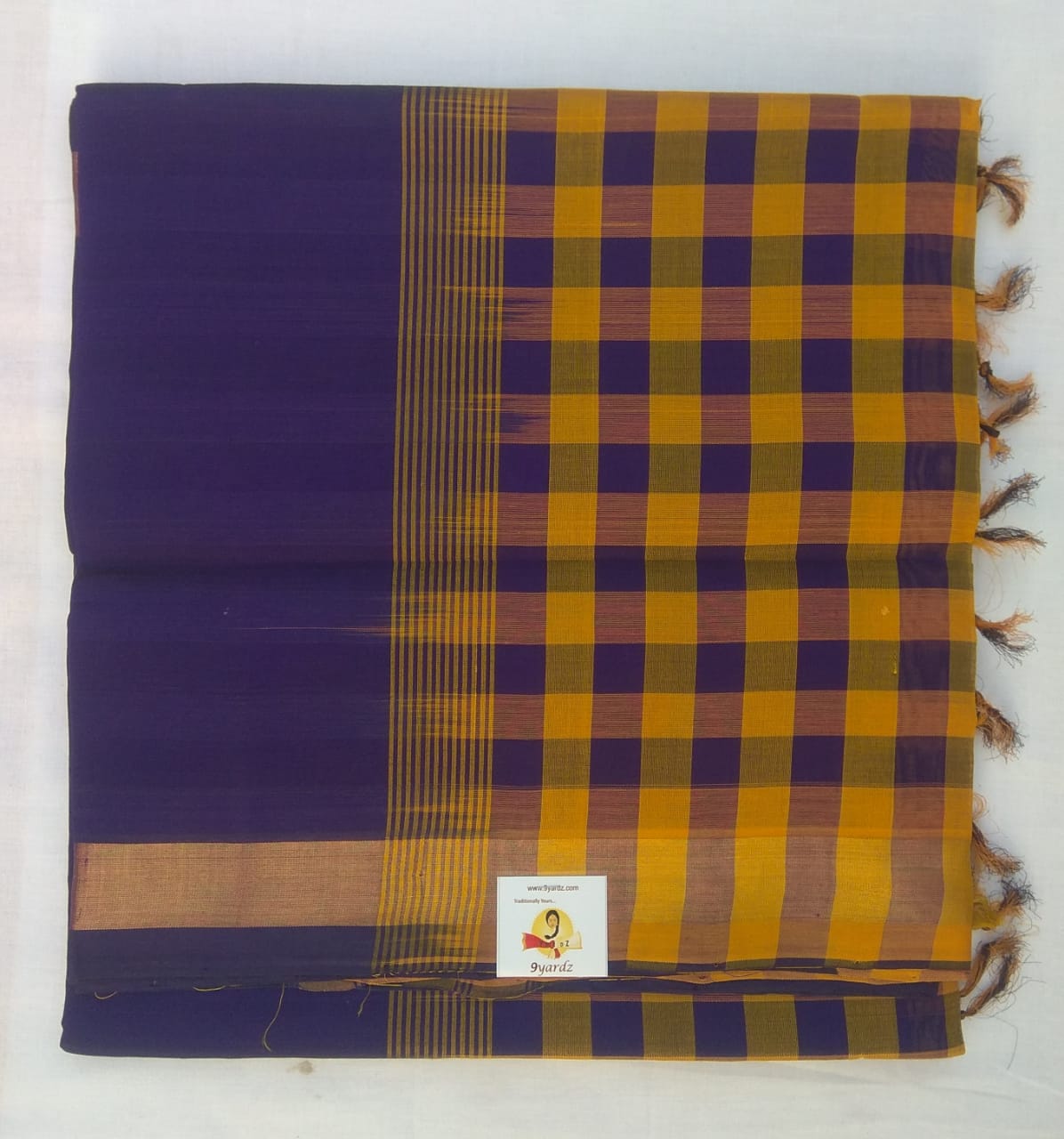 Checked pattern in Pallu- Andhra Silk Cotton 6 yards