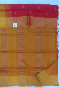 Butta in body with kadi jari border- Andhra Silk Cotton 6 yards