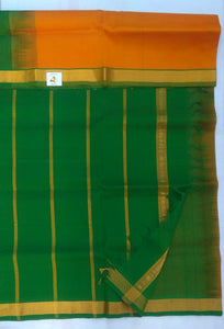 Plain body with single box jari border- Andhra Silk Cotton 6 yards