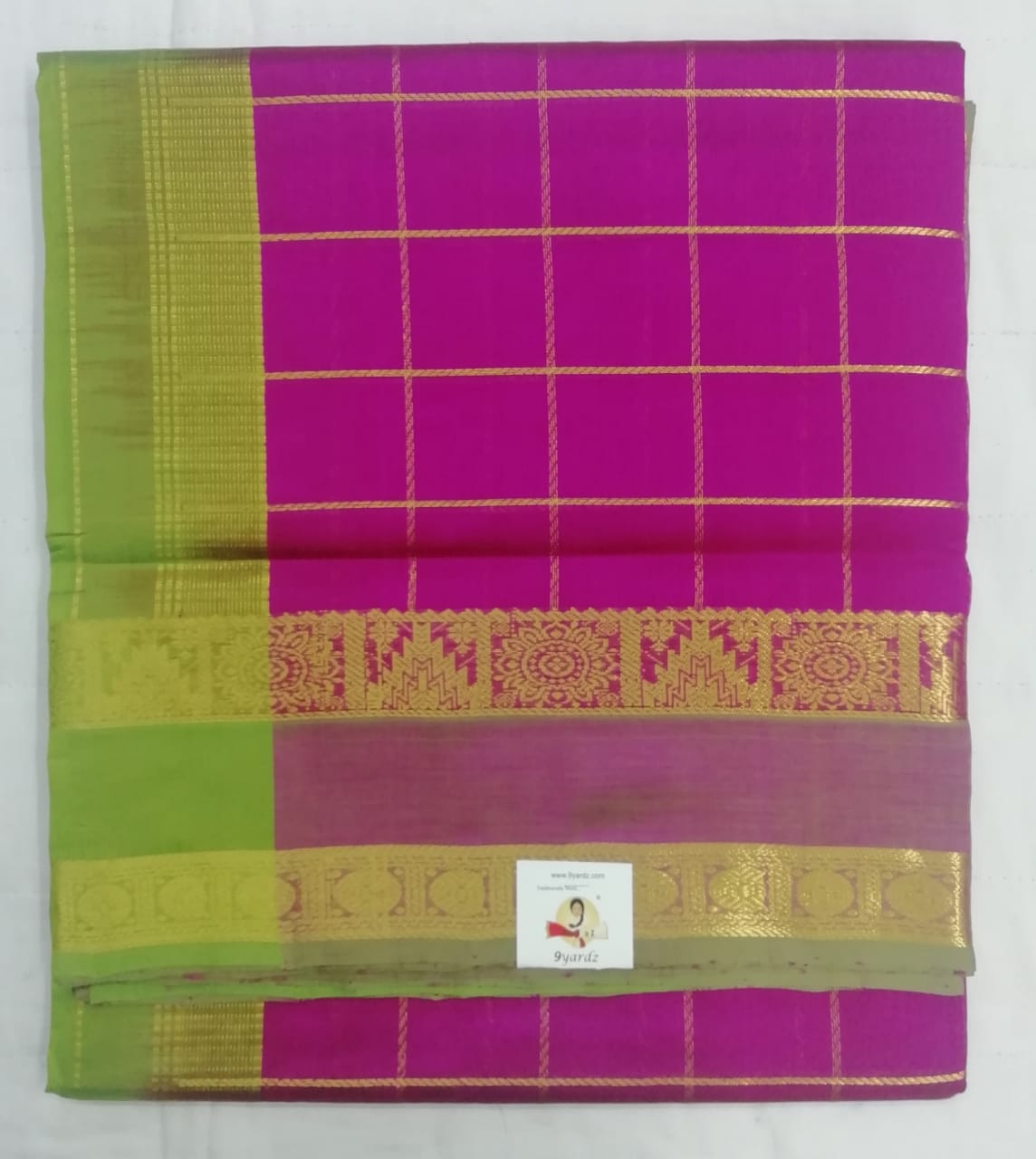 Pure silk cotton zari Check