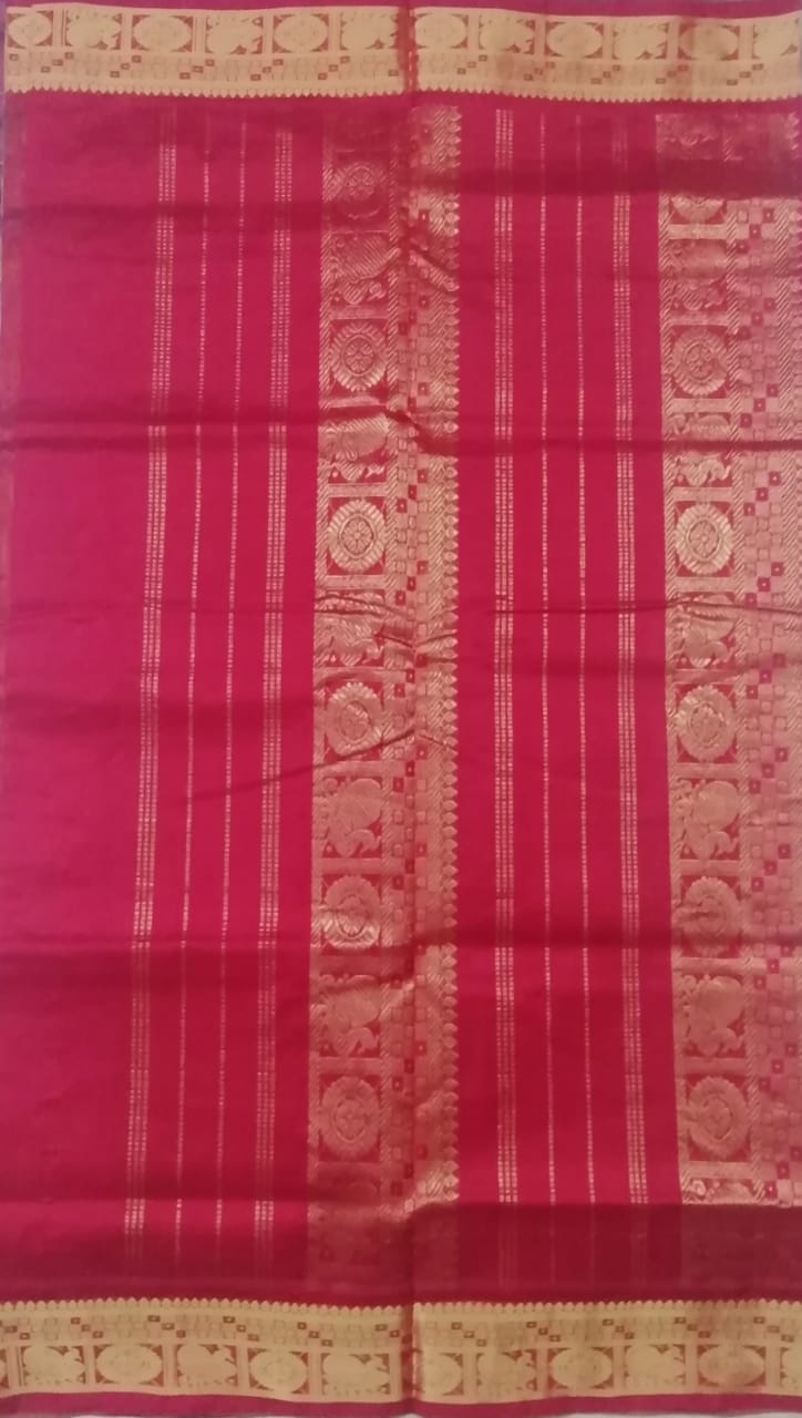 Pure silk cotton zari Check